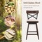 Costway Set of 2 Wooden Swivel Bar Stools Upholstered Counter Height Dining Chairs